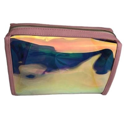 China Durable Hot Promotional Fashionable Iridescent Waterproof Makeup Travel Hologram TPU Pouch Pouch Cosmetic Bag Pouch Wash Bag for sale