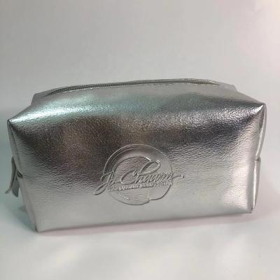 China New Selling Custom Gold Plain PU Small Durable Hot Metallic Waterproof Beauty Makeup Cosmetic Bag for sale