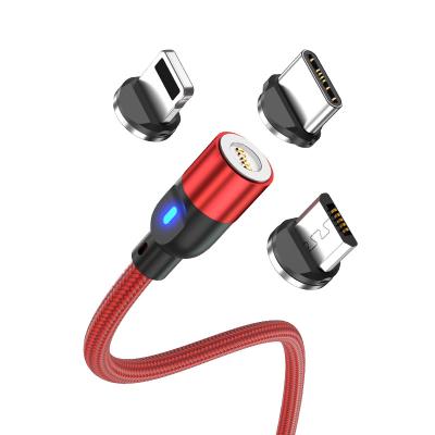 China Charging Support Customized 3 in 1 USB Magnetic Charging Fast Luminous Charging Cable for sale