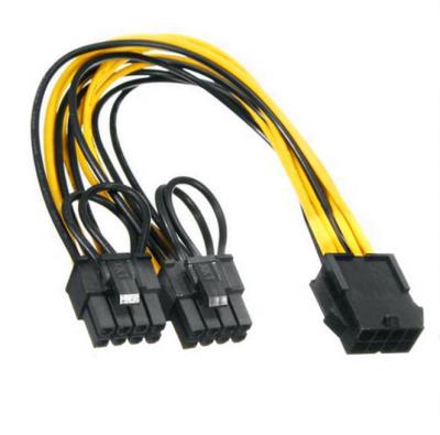 China COMPUTER Sata 8pin To Dual 6+2 Pin GPU Power Cable Male To Female Y Splitter PCIE 8 Pin To Dual 8 Pin Graphics Video Card Power Cable for sale