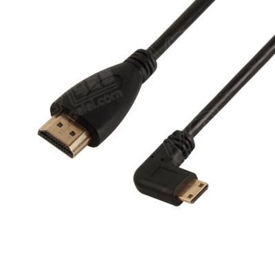 China TV Minihdmi hdmi right turn hdmi cable elbow to mini to standard hdmi spring line for sale