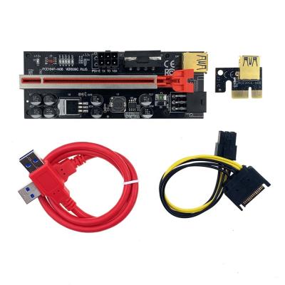 China PCI E Card Ver 010S plus 009C 009S plus 1X 16X Graphics Card USB3.0 Gold Head for Riser Card with LED for sale