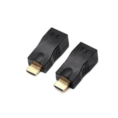 China Hextender cat5 cat6 4k*2k hdmi addon cat5 cat6 30m high speed hdmi to lan adapter hdmi to rj45 addon for sale