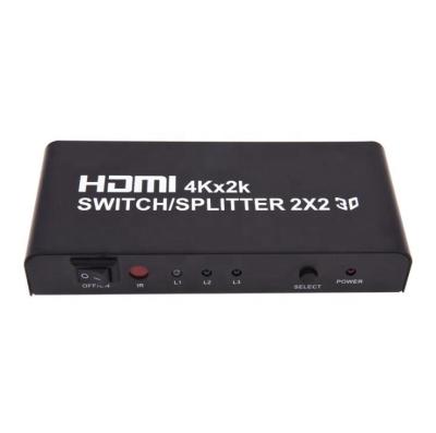 China High Quality 4Kx2K 1080P HDMI Matrix Switcher 1.3b 2x2 2 Input Output 2 Switch Splitter Support 3D With 1M Cable AWG26 MGLHDMI120702 for sale