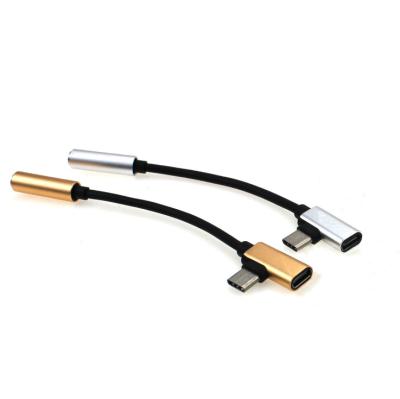 China Mobile phone type c earphone adapter extension cable charging type c to 3.5mm USB3.1 cable for sale