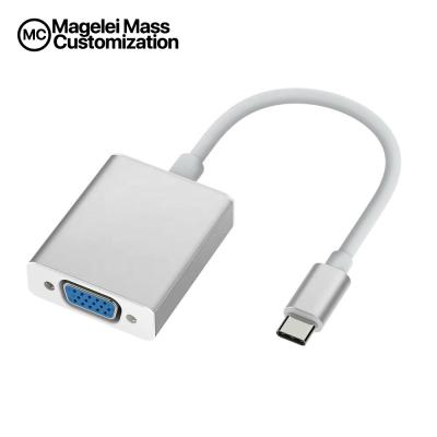 China Custom OEM USB3.1 Type C to VGA Adapter ConverterHD Connection 4.0MM Cable 24AWG Video Adapter MGLTYPE120 for sale