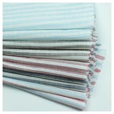 China China textiles fabric breathable ramie cotton yarn dyed shirting linen fabric stocklot for sale