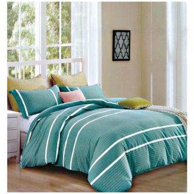 China Cotton Fabric New Designs Folded Wholesale Bed Sheets Checked Bedding Set for sale