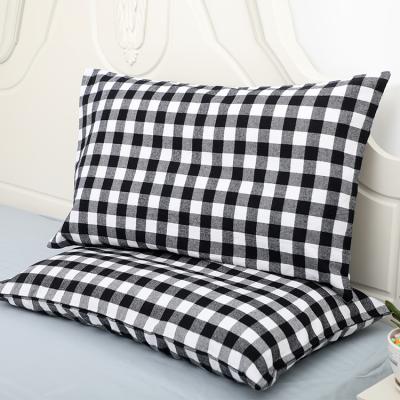 China Wholesale Black And White Anti-Static Cotton Checked Christmas Pillow Cases Farmers Home Decoration Throw Pillow Cases for sale