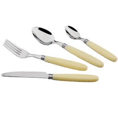 China Sustainable LFGB Approved Germany Stainless Steel With ABS Handle Flatware Plastic Cutlery Set For Party for sale