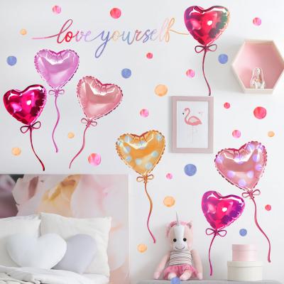 China Removable Waterproof+Eco-friendly Balloon Wall Sticker Kids Room Decoration Sticker Removable Love Wall Decal for sale