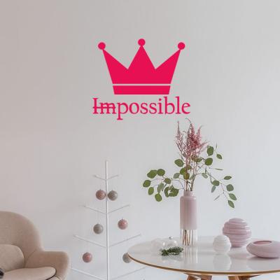 China Waterproof+Eco-friendly DIY Crown Wall Sticker Girls Bedroom Decoration Decal PVC Decorative Sticker for sale