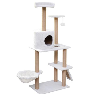 China New Sustainable Pet Toys Cat House Tower Scratcher Wooden Big Cats Climbing Tree for sale