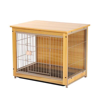 China Breathable Wooden Dog Cage Pet Dog Cat House Wood Kennel Fence Indoor Household for sale