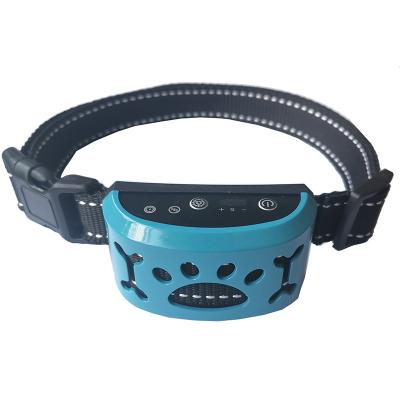 China Rechargeable Viable Bark Collar With Vibration No Harm Ultrasonic Shock Training Collar Bark Stopper Dog Collar for sale