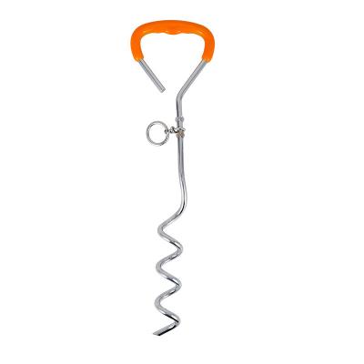 China Durable Outdoor Spiral Dog Pile Stainless Steel Pet Nail Bolt Pet Chain Pet Chain Dog Leash Holder Tent Nail for sale