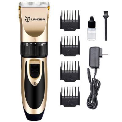 China Langba Viable Low Noise Rechargeable Cordless Electric Pet Hair Clippers Set for Dogs Cats and Small Animals for sale