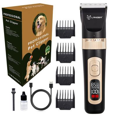 China Professional Rechargeable Dogs Pet Hair Trimmer with Low Noise Electric Clippers for Cats and Dogs Pets for sale