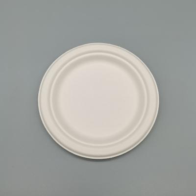 China Eco-friendly Disposable Combination Disposable 26cm Round Bagasse Dish Disposable Sugar Cane Tableware for sale