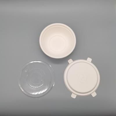 China New 350ml Disposable Biodegradable Compostable Sugarcane Bagasse Soup Salad Bowl for sale