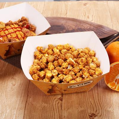 China Eco-friendly Disposable Biodegradable Kraft Paper Takeaway Food Packaging Fried Chicken Pasta Snack Box for sale