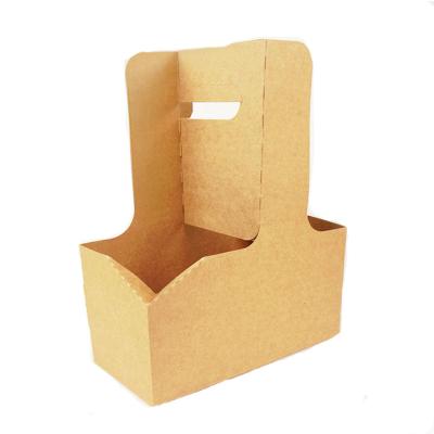 China Disposable Corrugated Paper Holder Eco-friendly Biodegradable Eco-friendly Disposable Take Away Coffee Cup Carrier for sale