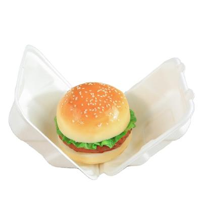 China Disposable Biodegradable Eco - Friendly Biodegradable Sugar Cane Bagasse Burger Container for sale