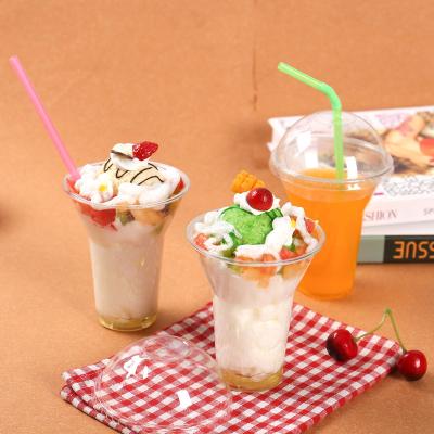 China Disposable Plastic Dessert Cup PlA PP Pet Ice Cream Sundae Cups for sale