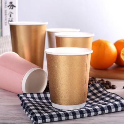 China Disposable 12oz Paperboard Silver Color Printed Disposable Single Wall Paper Coffee Cups for sale