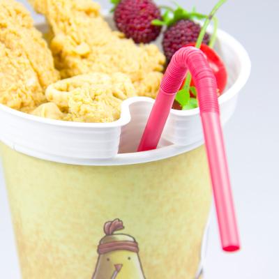 China Steak 500ml Paper Cup Disposable Snack Cup With Saucer for sale