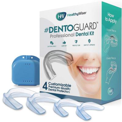 China Stops Bruxism & Eliminates the & Teeth Grinding Stops Bruxism & Eliminates the & 4 Pack Dentist-Approved Grinding Teeth Grinding Teeth Protectors Custom Fit Bruxism Free Relief, TMJ&Teeth BPA Tightening for sale