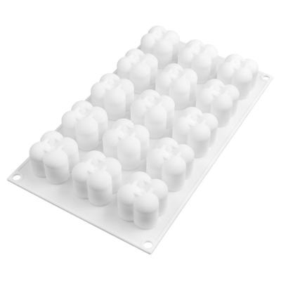 China 15 Cavities Viable Silicone Cube Fondant Mold Chocolate Mousse Cake Mold for sale