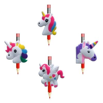 China Cute Animal PVC Pencil Toppers Unicorn Pen Cover Straw Charm Stationery China Hats For Students DIY Stethoscope Craft Kids Gift for sale