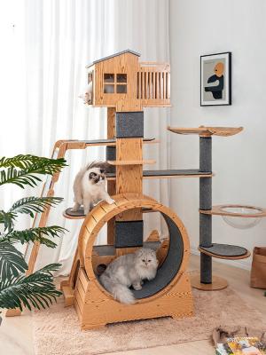 China New Design High Viable Quality Manufacturer Plush Cat House Large Cat Comfortable Short Tree for sale