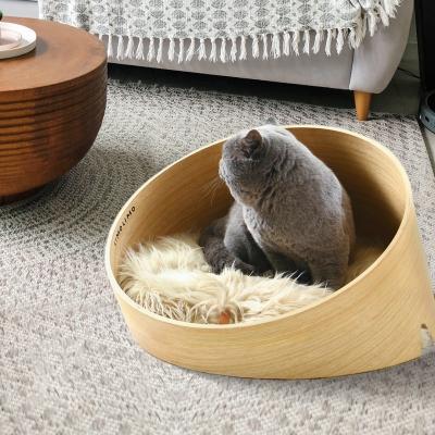 China Bestselling Cat Bed Round Novelty Pet Wooden Nest Bed Waterproof for sale