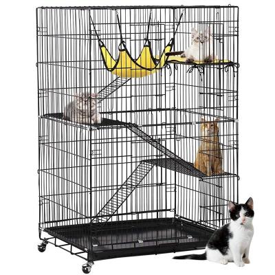 China Viable Cat Cages Steel Folding Hamster 3 Floors 4 Layer Multi Lever Ladder Trap House Large For Cats Pet Cat Veterinary Villa for sale