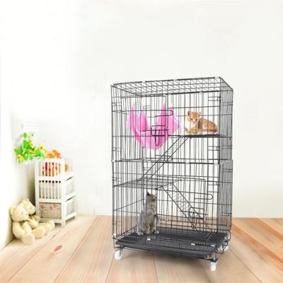 China Viable Folding 2 3 4 Tier Crate Outdoor Cat Cage Mesh Shade Kennel Cage For Sale for sale