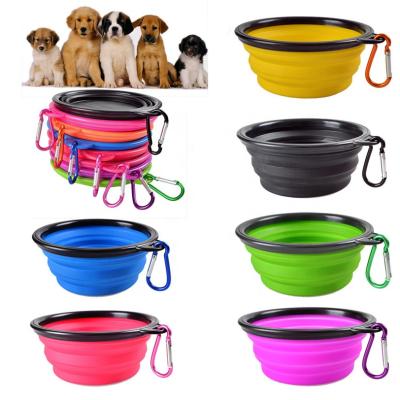 China 350MLPortable Silicone Viable Dogs Water Bowls For Travel Folding Camping Walking Pet Folding Dish Outdoor Feeding Bowl for sale