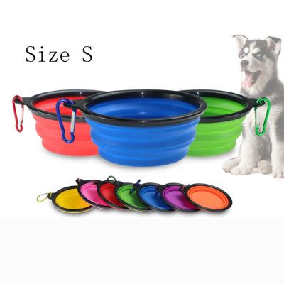 China Amazon Best Selling Small Size Portable Collapsible Collapsible Travel Silicone Collapsible Food Dog Bowl For Dog for sale