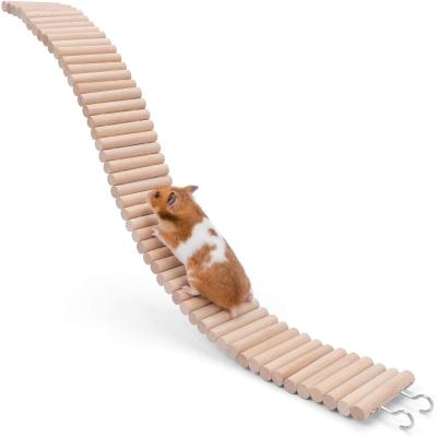 China Original Wooden Parrot Ladder Climbing Hamster Ladder Toys Swing Hanging Bridge Viable for sale