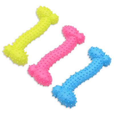 China Durable Colorful Durable Natural Rubber Dog Chewing Bone Toys New Arrivals Pet Toy for sale