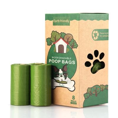 China Eco Friendly 100% Sustainable 8 Rolls Per Box 120 Bags Dog Waste Bag Biodegradable Dog Poop Bags for sale