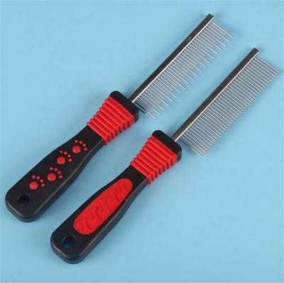 China Pet Viable Brush Stainless Steel Needle Leg Hand Leg Rubber Dog Grooming Comb Lice Comb for sale