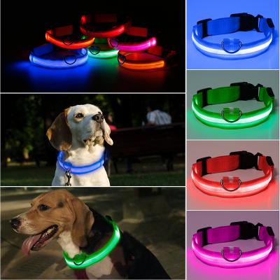 China 2021 Modes Pet USB LED Dog Collar Padded Rechargeable Flashing Solar Battery Charging Led Dog Collar for sale