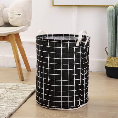 China Contemporary Large Capacity Waterproof Collapsible Dirty Dirty Laundry Basket Storage Toys Bucket Cotton and Canvas Dirty Laundry Hamper for sale