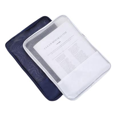 China Nylon Translucent Storgae Mesh File Pocket File Zipper Bag Stationery Folder Holder for sale