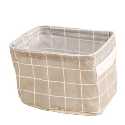 China Sustainable Sundries Storage Basket For Office Folding Cotton Sundries Storage Basket for sale