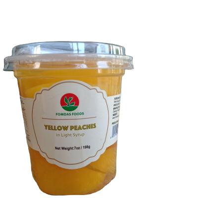 China Canned yellow peaches in pear juice 198g for sale