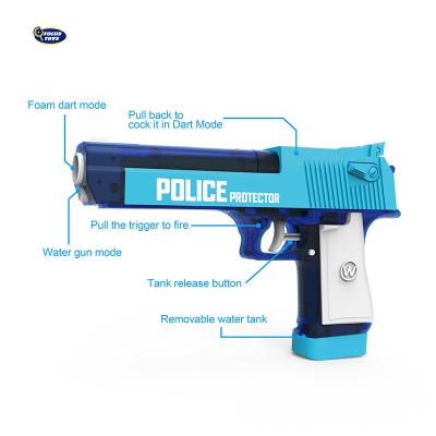 China Electronic Toy Role Play Police Pretend Toy Set Dual Function Shooting Water Gun And Soft Bullet Gun Game Set for sale