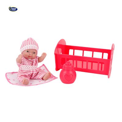 China 5 Inch Baby Home Play - Doll Toy With Bed Doll Indoor House Play Set Kids Toys For Girls for sale